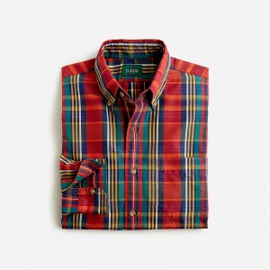 Artie Plaid Brick Navy J.Crew Broken-in organic cotton oxford shirt | J.Crew Factory | NCEHJ9157