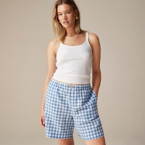 Benette Gingham J.Crew Relaxed boxer short in gingham linen-cotton blend | J.Crew Factory | EAROG6914