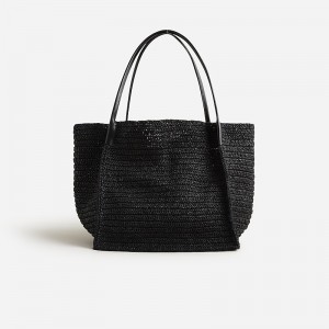 Black Black J.Crew Large hand-knotted packable tote bag | J.Crew Factory | ZTQFG3189