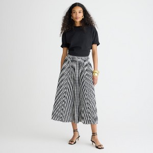 Black Ivory J.Crew Gwyneth pleated skirt in gingham | J.Crew Factory | SZIEK4085