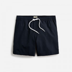 Black J.Crew 6" swim trunk in seersucker | J.Crew Factory | PLXFK5319