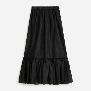 Black J.Crew Amelia maxi skirt in crinkle cotton | J.Crew Factory | LRTQM2189