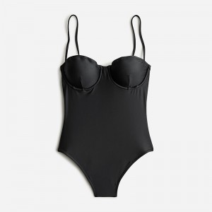 Black J.Crew Balconette underwire one-piece swimsuit | J.Crew Factory | TGULW9578