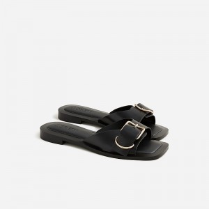 Black J.Crew Callie sandals in leather | J.Crew Factory | WKXGH1087