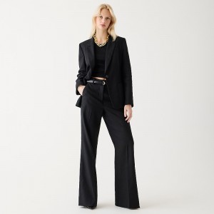 Black J.Crew Carolina flare pant in stretch linen blend | J.Crew Factory | PQRXA8715