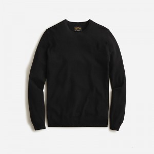 Black J.Crew Cashmere jacquard crewneck sweater | J.Crew Factory | IMOPV7192