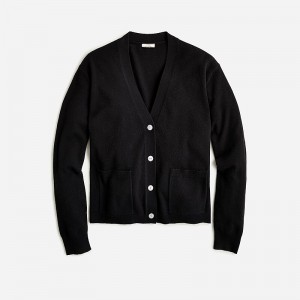 Black J.Crew Cashmere patch-pocket cardigan sweater | J.Crew Factory | UJKYD9054