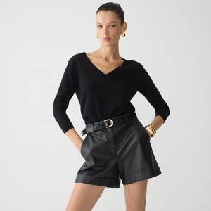 Black J.Crew Cashmere shrunken V-neck sweater | J.Crew Factory | DMXSY4672