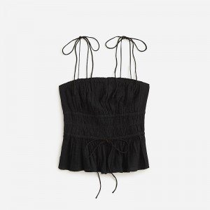 Black J.Crew Clio top in textured gauze | J.Crew Factory | RXBCA8496