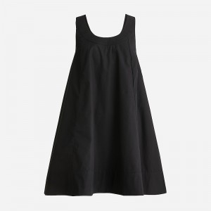 Black J.Crew Collection embellished shift dress in cotton poplin | J.Crew Factory | GCEIJ6351