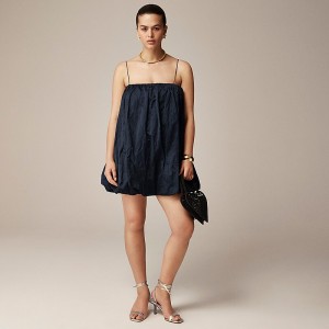 Black J.Crew Collection mini bubble dress in satin | J.Crew Factory | NLOIU9825