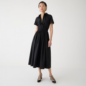 Black J.Crew Elena shirtdress in cotton poplin | J.Crew Factory | MUQVJ3804