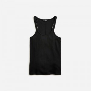 Black J.Crew Fine rib racerback tank top | J.Crew Factory | LFHVN0468