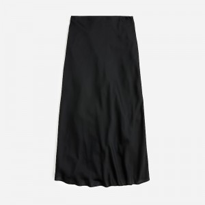 Black J.Crew Gwyneth slip skirt in floral luster charmeuse | J.Crew Factory | BPQTL3705