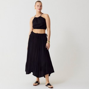 Black J.Crew Halter top and skirt set in airy gauze | J.Crew Factory | DPMHE7461