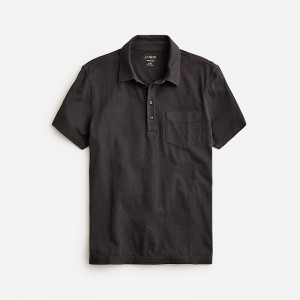 Black J.Crew Hemp-organic cotton blend polo shirt | J.Crew Factory | JPNLR6053