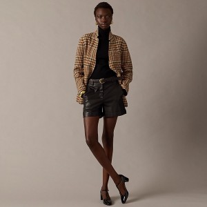 Black J.Crew High-rise faux-leather short | J.Crew Factory | COKES1023