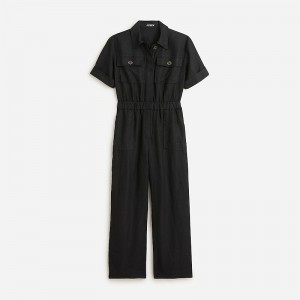 Black J.Crew Linen jumpsuit | J.Crew Factory | USPTH6579