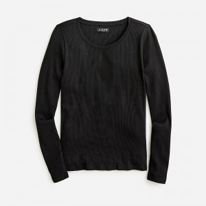 Black J.Crew Long-sleeve crewneck T-shirt vintage rib | J.Crew Factory | UZCNW1905