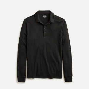 Black J.Crew Long-sleeve performance polo shirt with COOLMAX® technology | J.Crew Factory | SMBJP9564