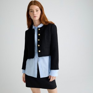 Black J.Crew Louisa lady jacket in maritime tweed | J.Crew Factory | BVCIG5163