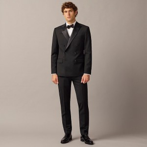 Black J.Crew Ludlow Slim-fit double-breasted tuxedo jacket in Italian wool | J.Crew Factory | HFXZV6537