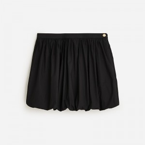 Black J.Crew Mini bubble-hem skirt in cotton poplin | J.Crew Factory | WICXY8549