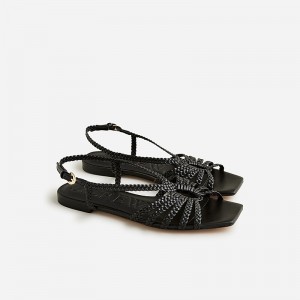 Black J.Crew New Capri braided sandals in leather | J.Crew Factory | WDHPI6850