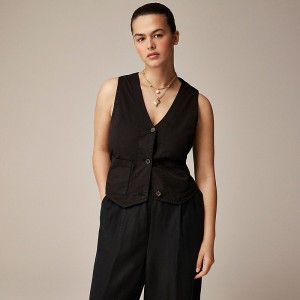 Black J.Crew Patch-pocket vest in lightweight twill | J.Crew Factory | CVDSK5396