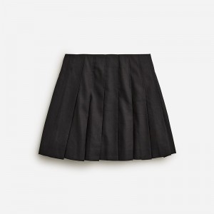 Black J.Crew Pleated mini skirt in stretch linen blend | J.Crew Factory | TKEOU8132