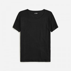 Black J.Crew Relaxed linen T-shirt | J.Crew Factory | FGUMO4713