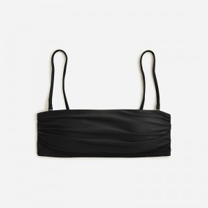 Black J.Crew Ruched bandeau bikini top | J.Crew Factory | VANCI1685