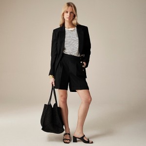 Black J.Crew Sailor pleated short in stretch linen blend | J.Crew Factory | GDMAO3927