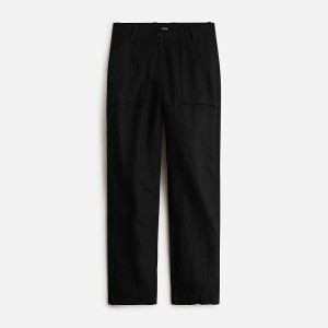 Black J.Crew Seaside cargo pant in linen-TENCEL™ lyocell blend | J.Crew Factory | ZNFUM2349