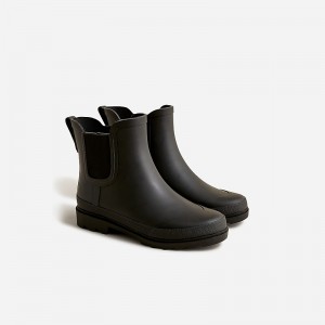 Black J.Crew Short lug-sole rain boots | J.Crew Factory | XCMLW8971