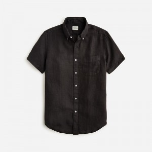 Black J.Crew Short-sleeve Baird McNutt Irish linen shirt | J.Crew Factory | OERVM9672