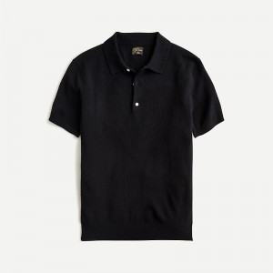 Black J.Crew Short-sleeve cashmere sweater-polo | J.Crew Factory | MJFCW7568