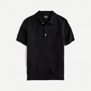 Black J.Crew Short-sleeve cashmere sweater-polo | J.Crew Factory | SRQYT9168