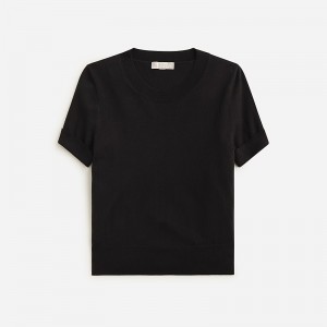 Black J.Crew Shrunken TENCEL™ lyocell-blend T-shirt | J.Crew Factory | LIJES3510