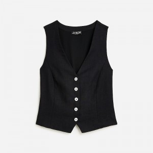 Black J.Crew Slim-fit linen vest | J.Crew Factory | FBAKG1486