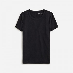 Black J.Crew Stretch linen-blend crewneck T-shirt | J.Crew Factory | LDOJK7964