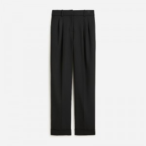 Black J.Crew Wide-leg essential pant in Italian city wool blend | J.Crew Factory | ZEUTW3729