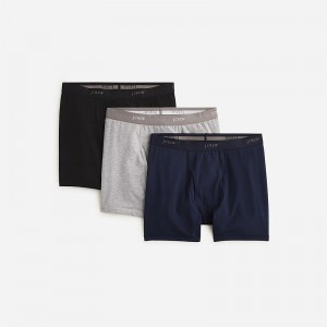 Black Navy Hthr Graphit J.Crew Stretch 4'' boxer briefs three-pack | J.Crew Factory | UOAVT8364