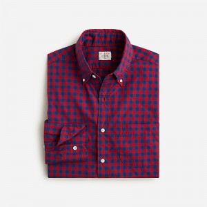 Bleecker Gingham Navy R J.Crew Secret Wash cotton poplin shirt | J.Crew Factory | LMRTF1405