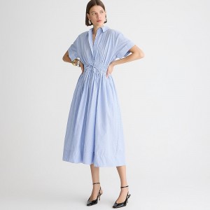 Blue J.Crew Elena shirtdress in cotton poplin | J.Crew Factory | JNYVO4123