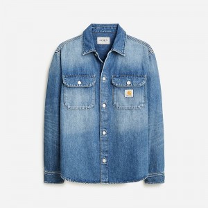 Blue Stone Bleached J.Crew Carhartt® Work in Progress Harvery denim shirt-jacket | J.Crew Factory | VHLSP4318