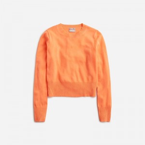 Bright Cantaloupe J.Crew Cashmere shrunken crewneck sweater | J.Crew Factory | AGJXM1097