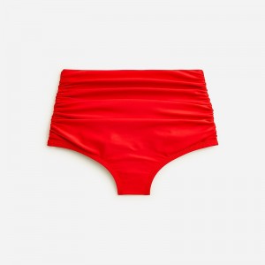 Bright Cerise J.Crew Ruched high-rise full-coverage bikini bottom | J.Crew Factory | IJSMV1945