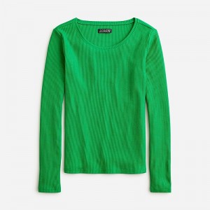 Brilliant Kelly J.Crew Long-sleeve crewneck T-shirt vintage rib | J.Crew Factory | NJAUI0923