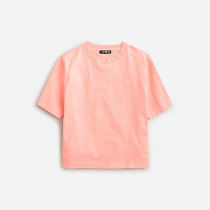 Brilliant Peony J.Crew Relaxed premium-weight cropped T-shirt | J.Crew Factory | ARZKO3847